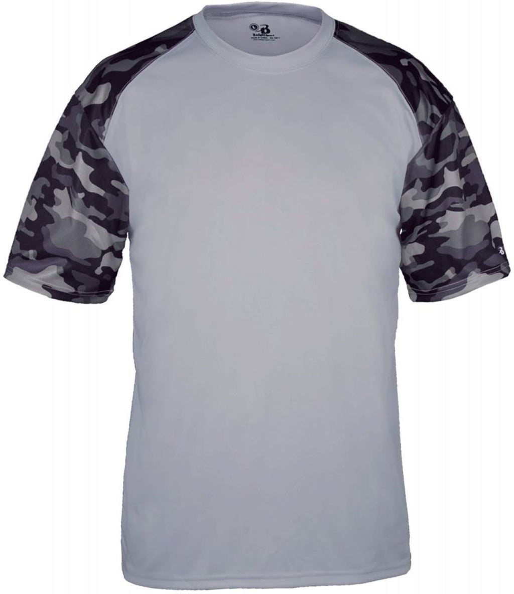 Silver-BlackCamo Camo Sport Youth Tee Q1646