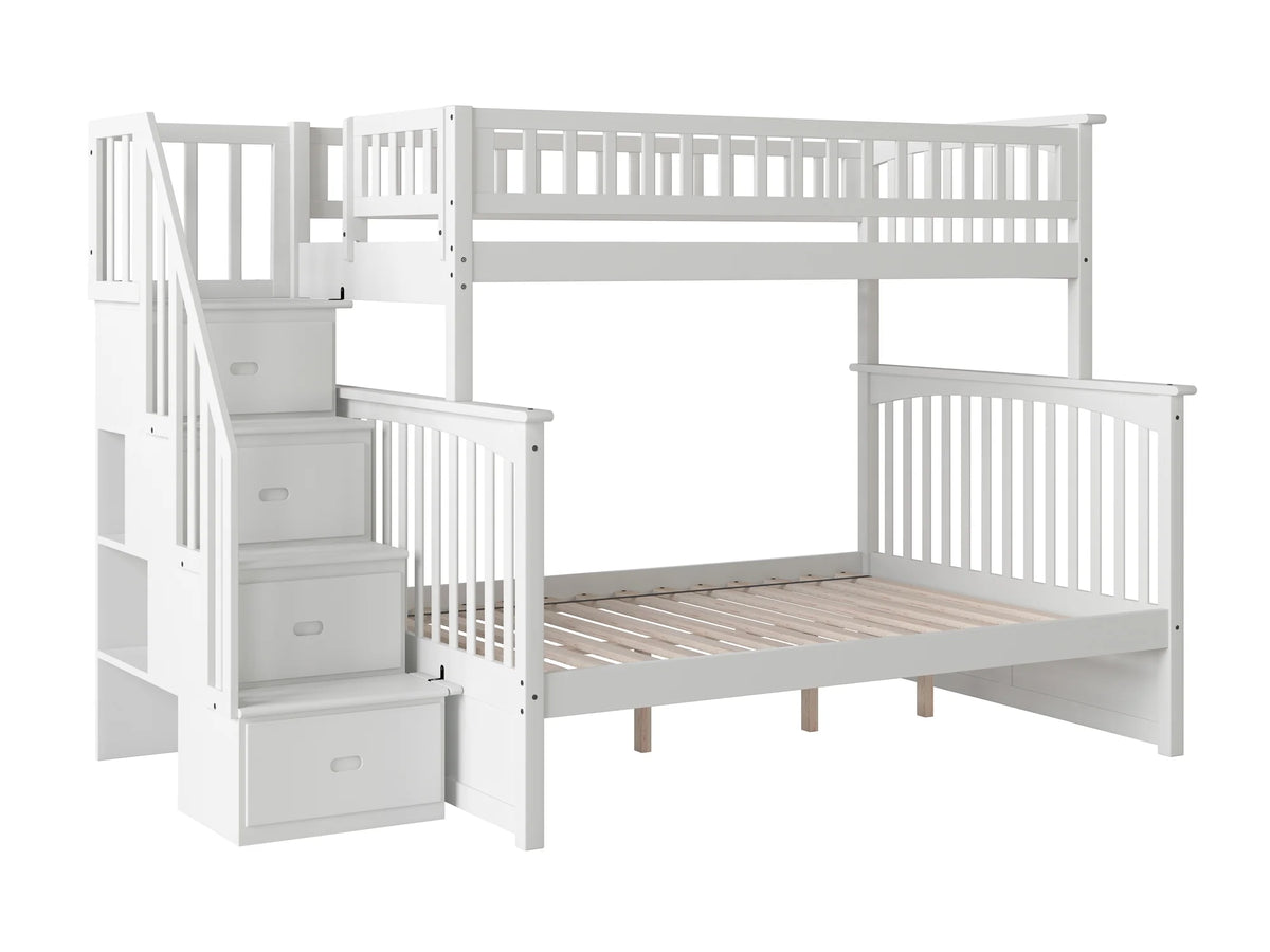 White Twin over Full Bunk Bed D8996