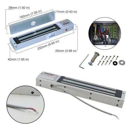 One Door Access Control Electromagnetic Lock Kit with Wireless Receiver Remote and PIR Kit W67721