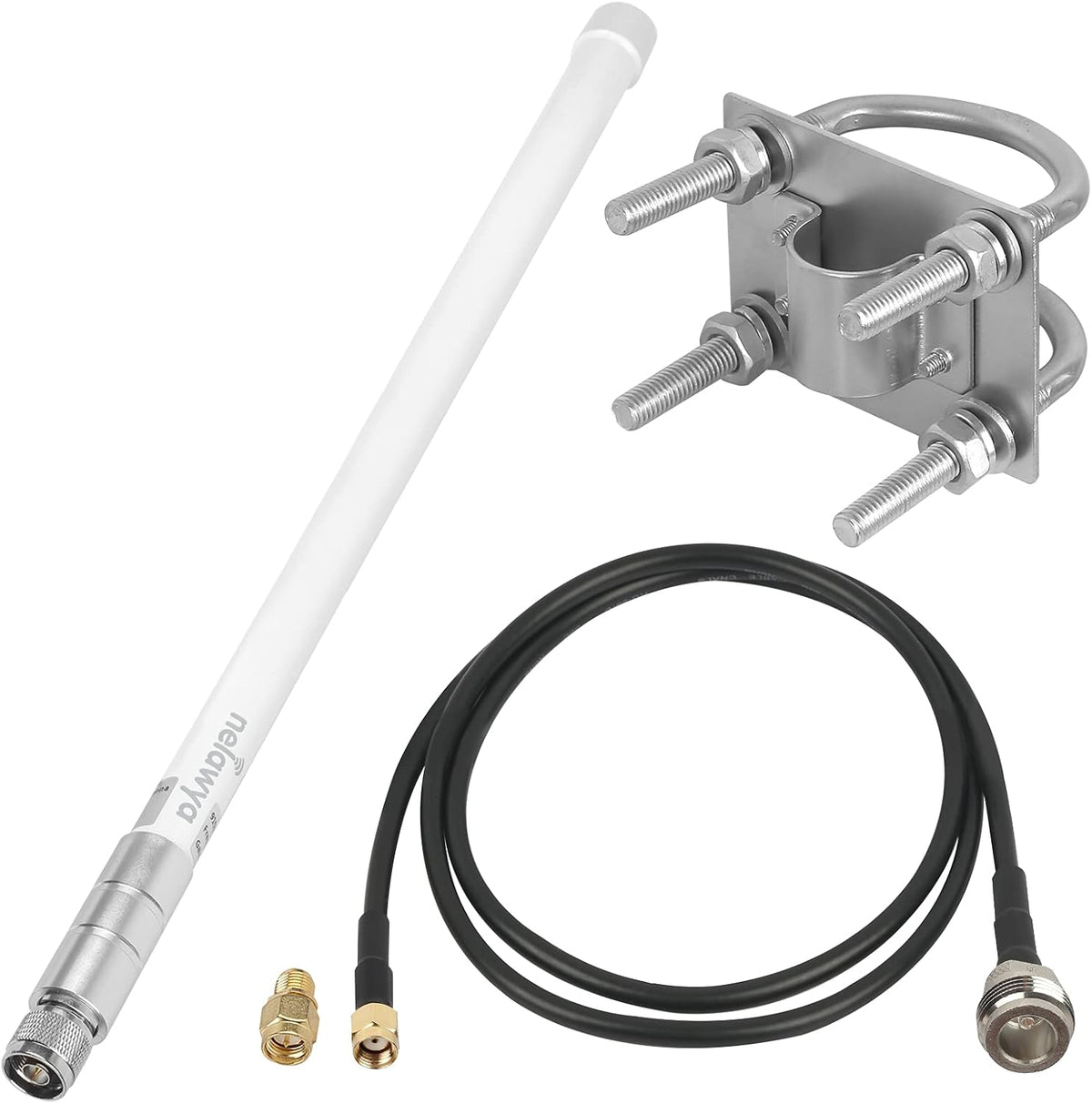 8dBi LoRa Antenna 915Mhz Omni-Directional Antenna with 10ft LMR200 Cable White 110cm R39604