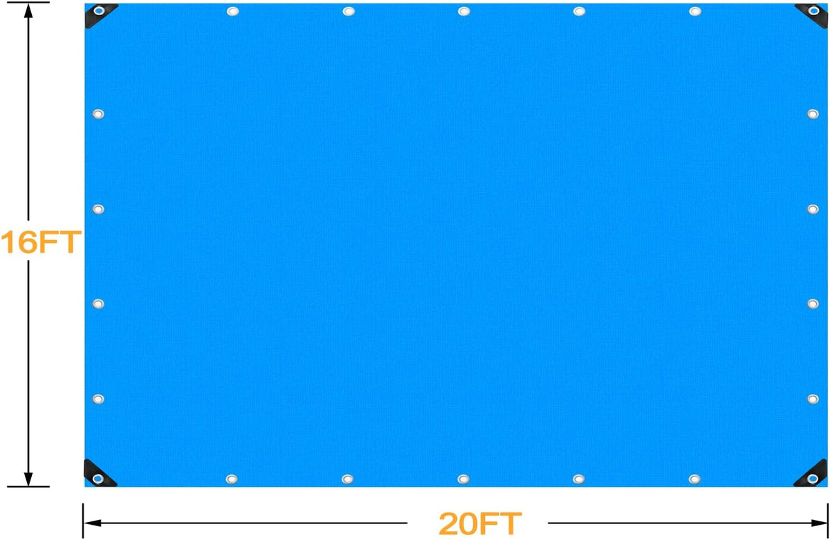 16 Mil Blue Poly Tarpaulin with Metal Grommets F957