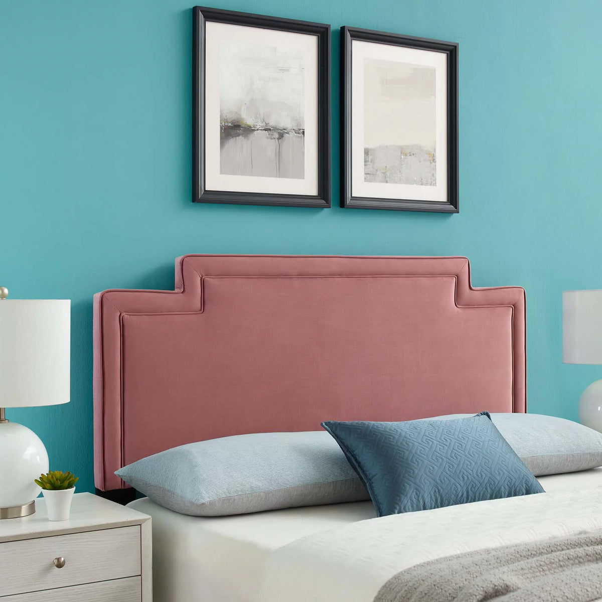 Dusty Rose Performance Velvet King/California King Headboard Z70301