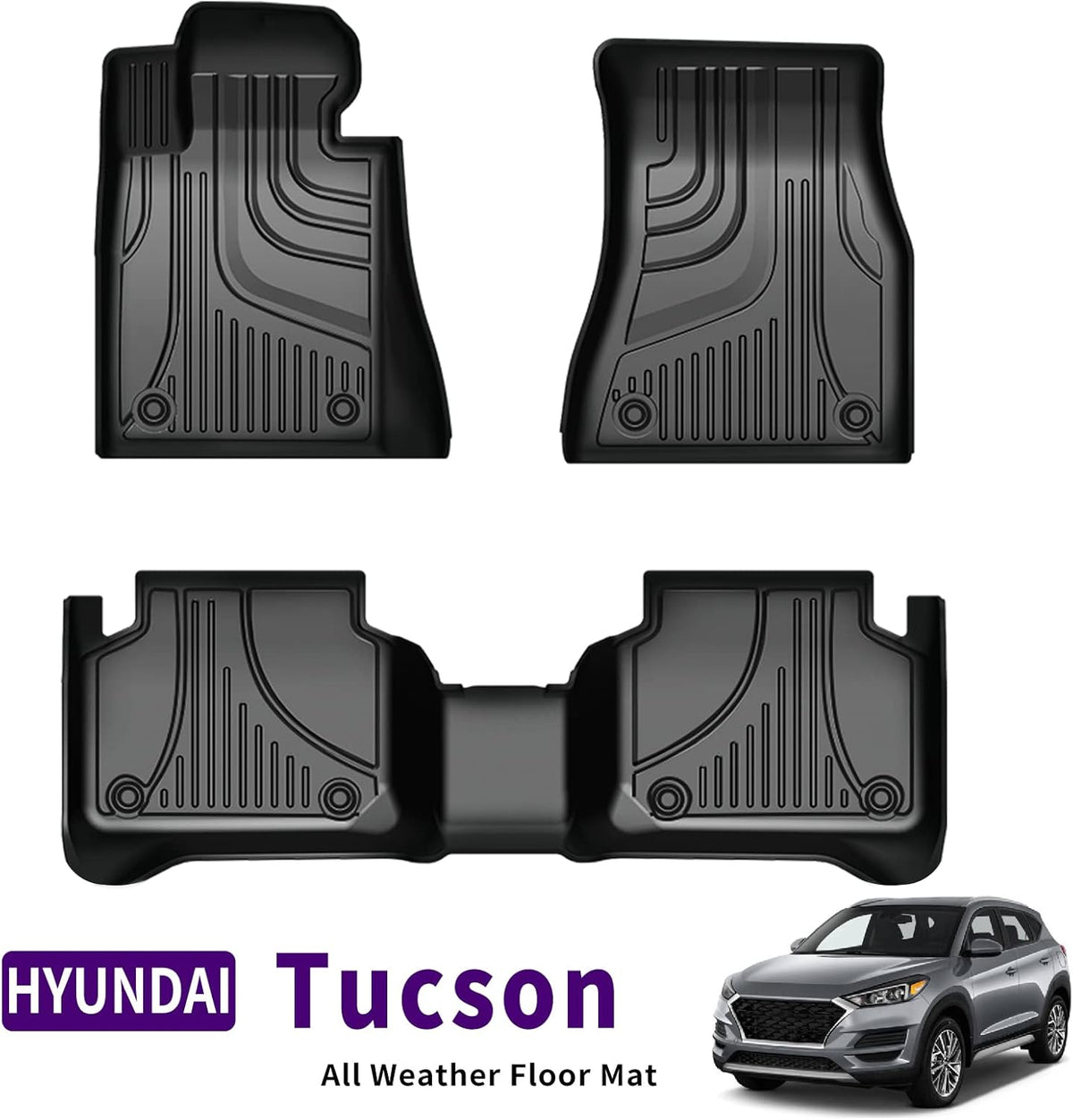 Black TPE Car Floor Liners for Hyundai Tucson S674