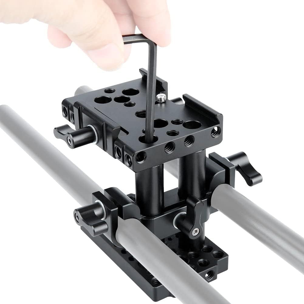 15mm Rail Riser Rig System Quick Release Base Kit with QR Plate Rod Riser Clamp Short Rods S798