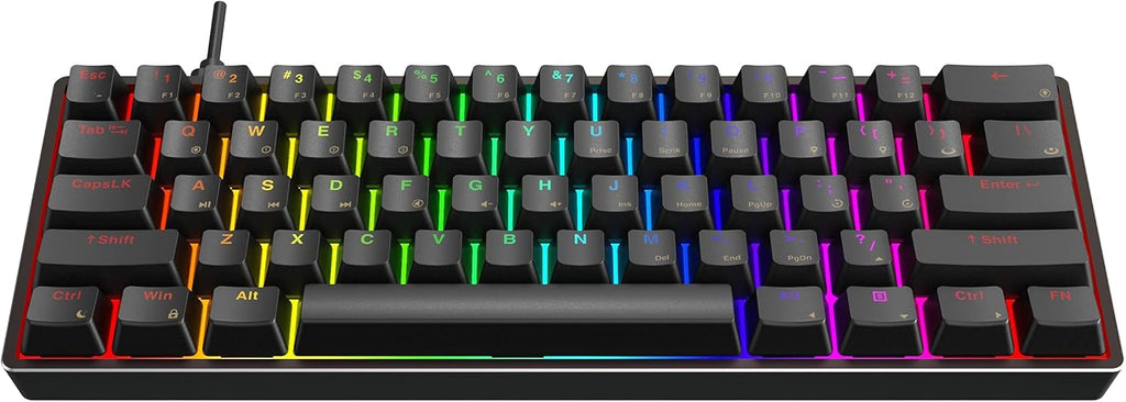GK61 Mechanical Gaming Keyboard, 61 Keys Aluminum Case PBT Keycap Hot Swappable RGB Backlight U44719