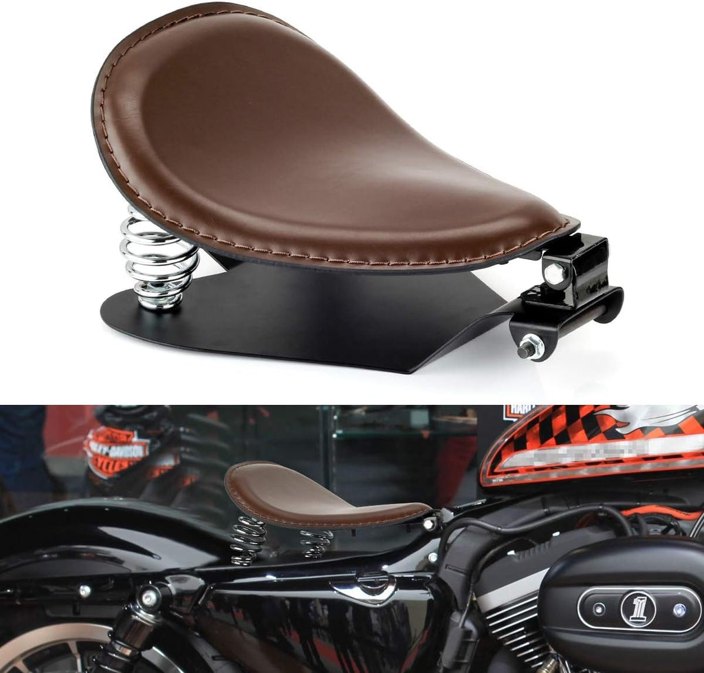 Leather Motorcycle Solo Seat Springs Mounting Bracket Kit Black with Seat Base J36974