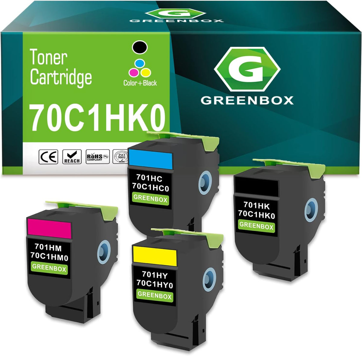 4 Pack High Yield Remanufactured Toner Cartridge for Lexmark Printer J745