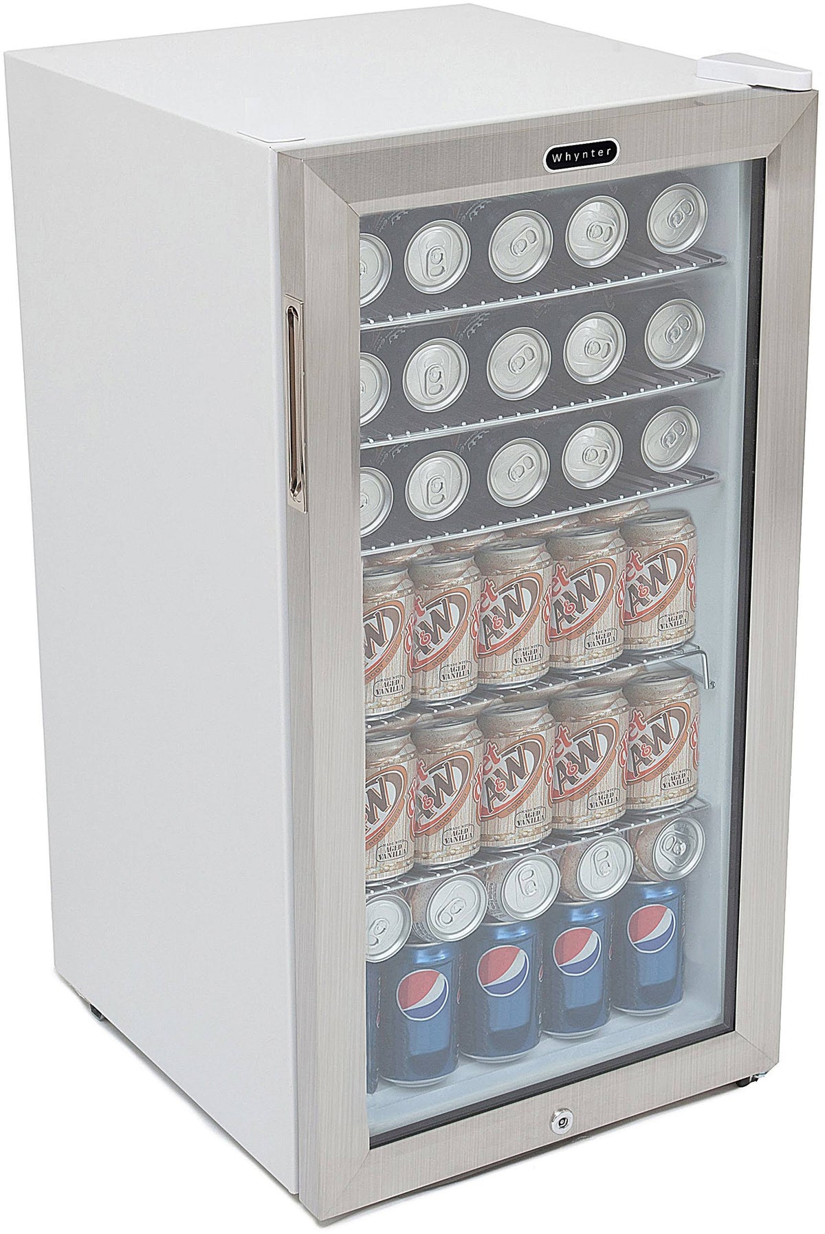 Stainless Steel Beverage Refrigerator With Lock Q116