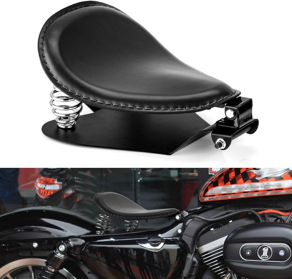 Leather Motorcycle Solo Seat Springs Mounting Bracket Kit Black with Seat Base J36974