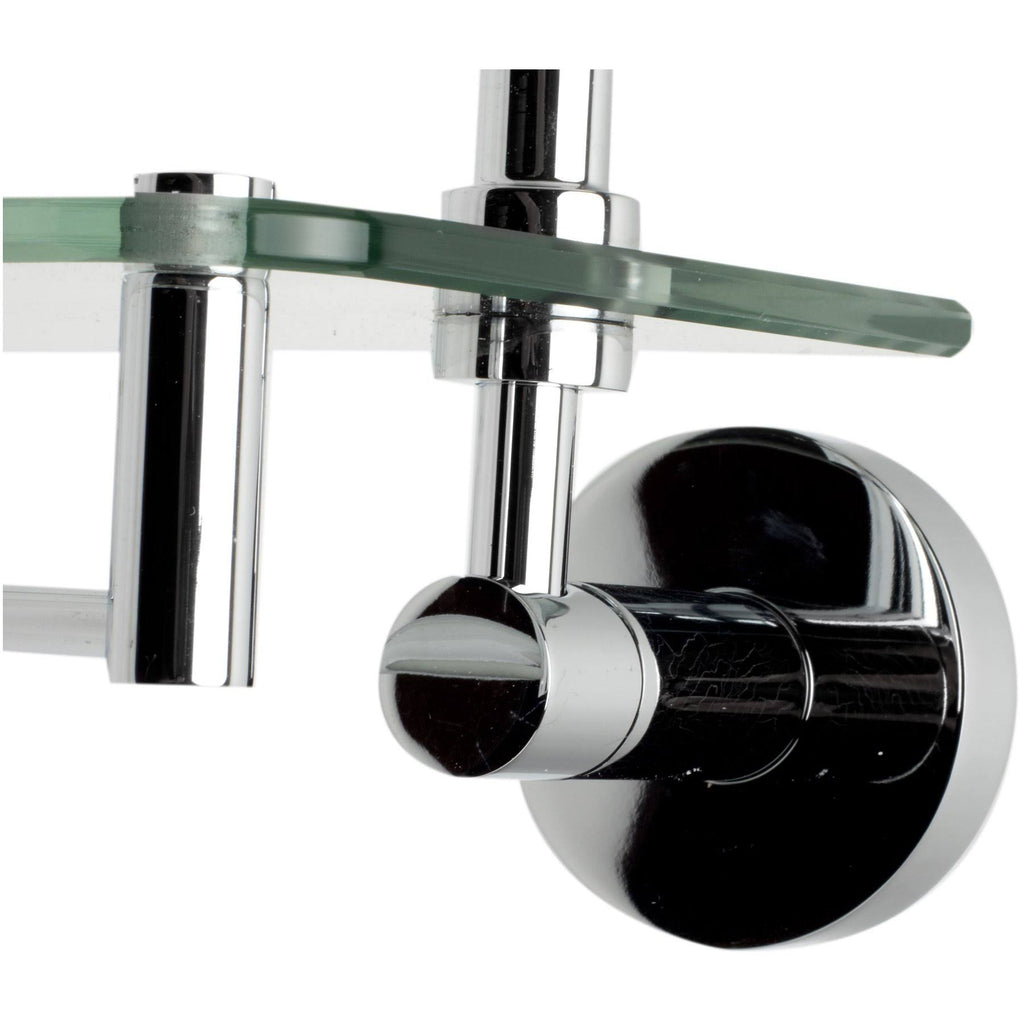 Polished Chrome Double Glass Shower Shelf Q96438
