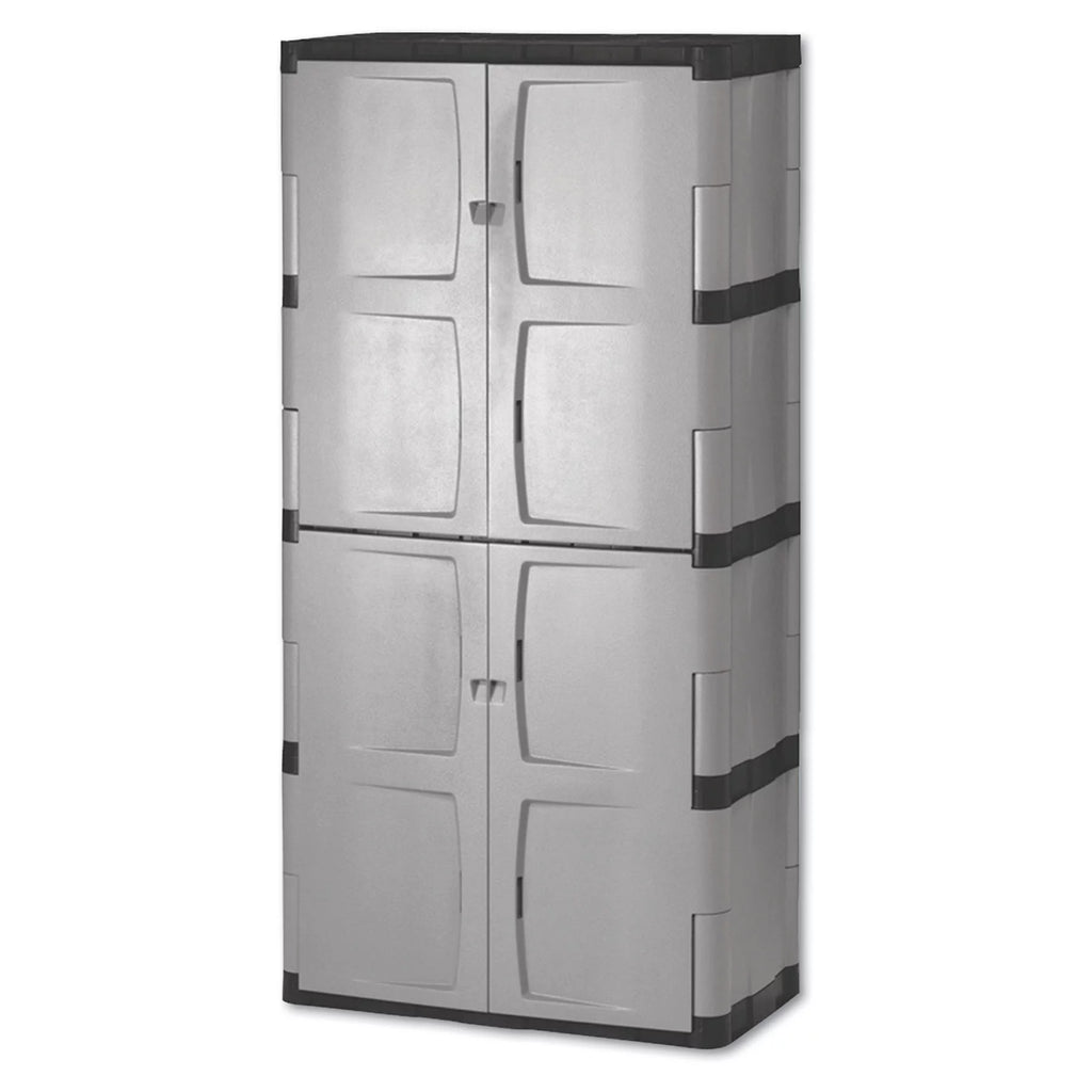 Gray/Black Double-Door Storage Cabinet 36"W x 18"D x 72"H T26033