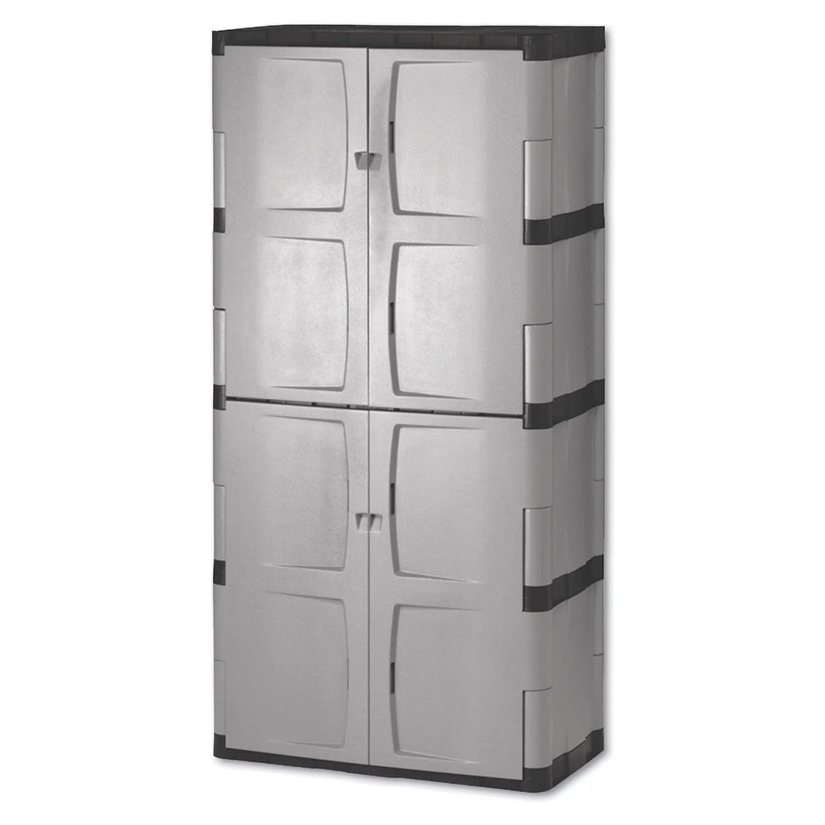 Gray/Black Double-Door Storage Cabinet 36"W x 18"D x 72"H T26033