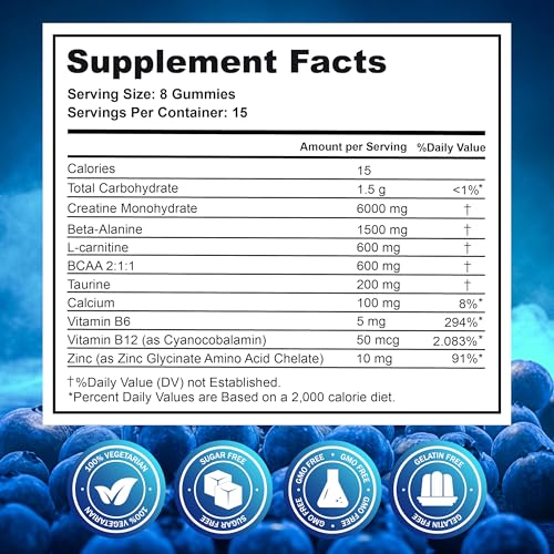 Creatine Monohydrate Gummies 9000 mg, 120 Count K97666