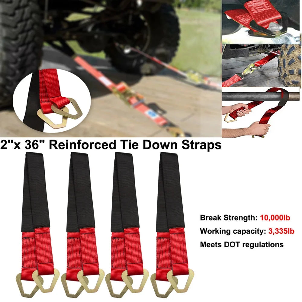 4 Pack 36" Axle Straps Wheel Tie Down U405