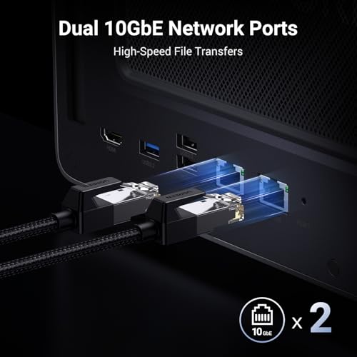 8-Bay Desktop NAS, Intel i5 1235u 10-Core CPU, 8GB DDR5 RAM, 128G SSD, 2 * 10GbE, 2 * M.2 NVMe Slots, 8K HDMI, 2 * TBT4, Diskless C248962