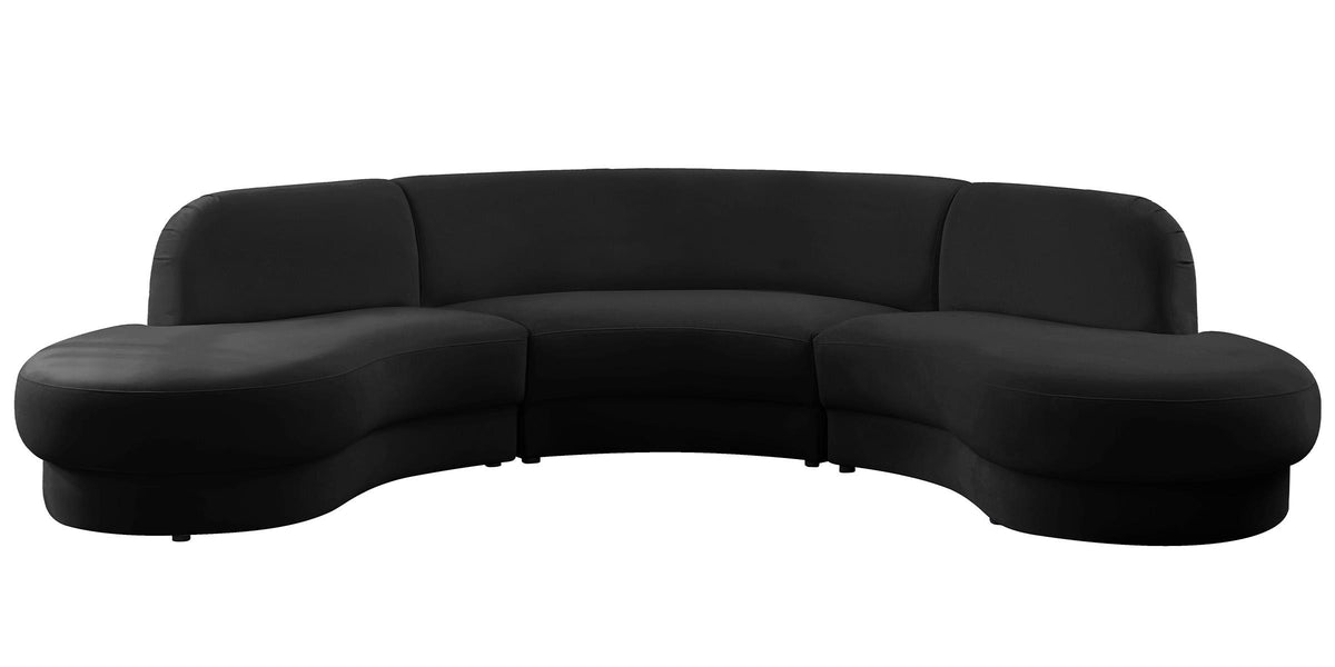 Black Velvet Sectional Sofa I743671