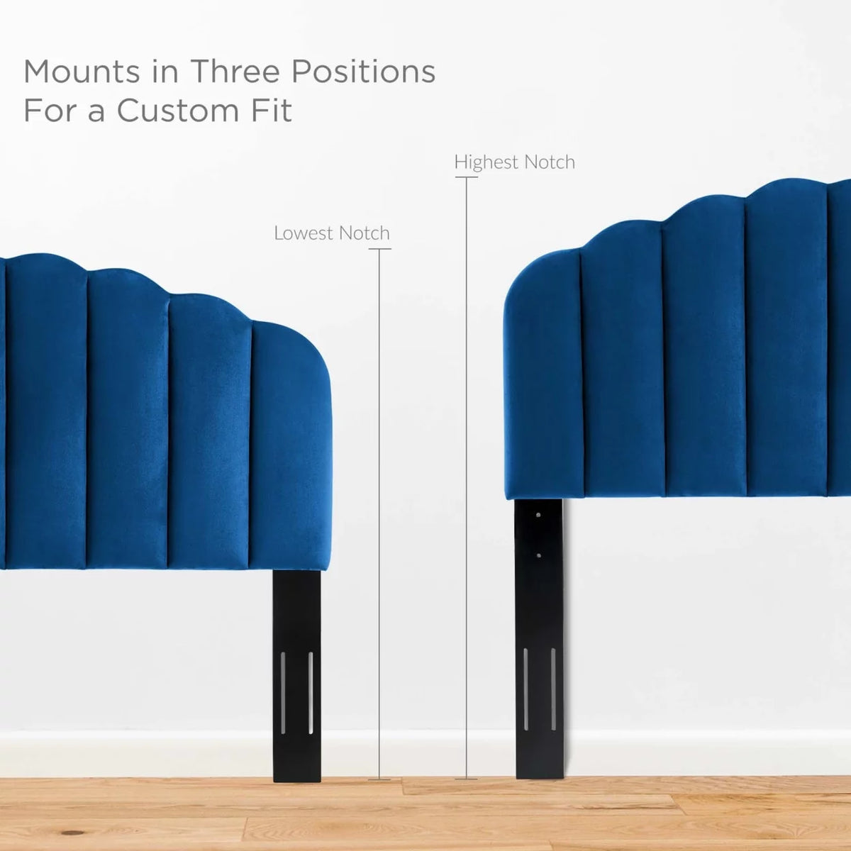 King California King Velvet Headboard Navy D1481
