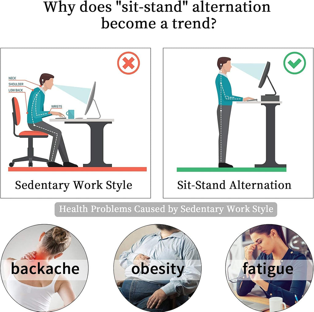 Black Mobile Standing Desk on Wheels Adjustable F1922