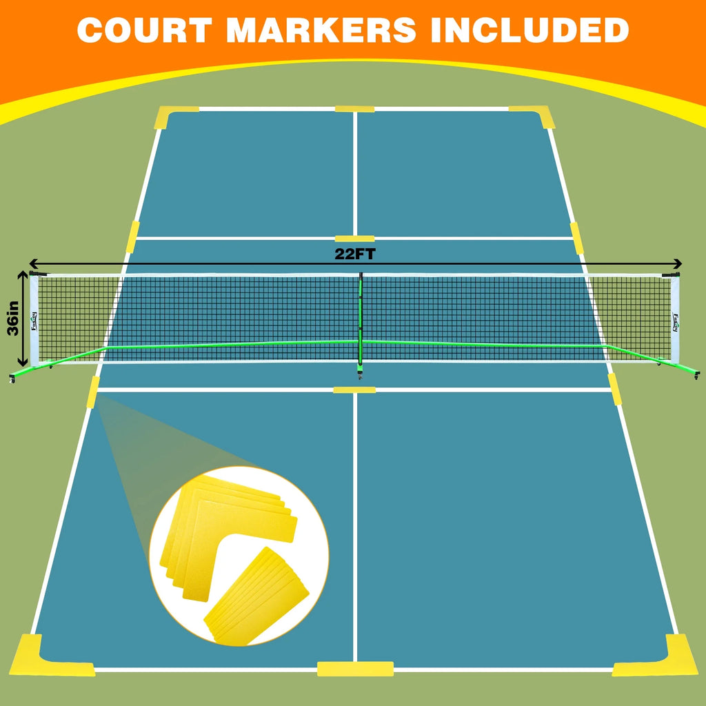 22 ft Portable Pickleball Net Set with Carrying Bag Q955356