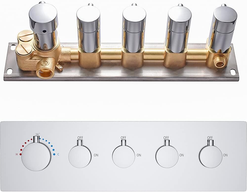 Brushed Nickel 6 Handle Shower Valve Trim Kit H348159