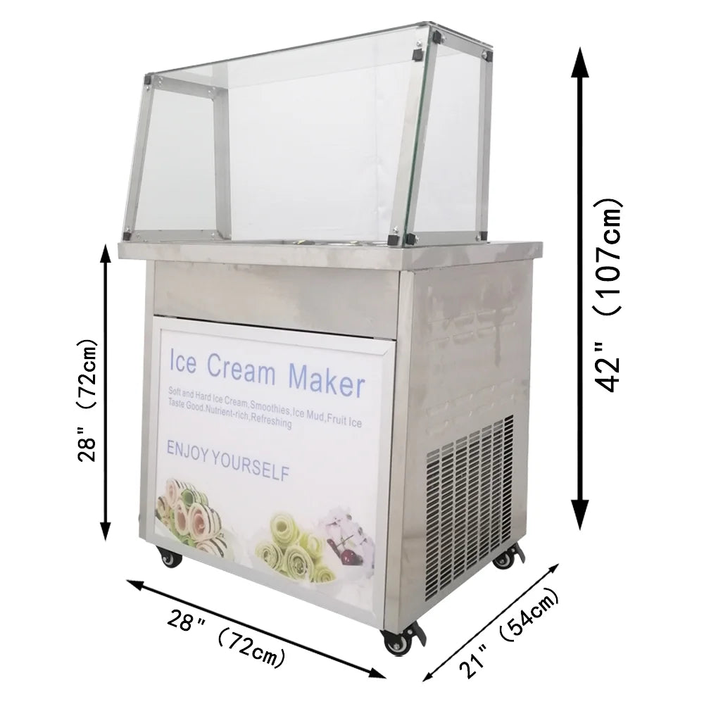 Commercial Flat Pan Fried Ice Cream Roll Machine with 6 Tanks I57631