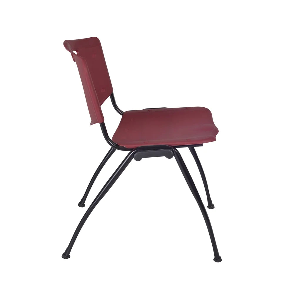 42" Square Breakroom Table & 4 Stack Chairs E45787