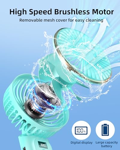 Portable Handheld Fan, 4000mAh, 180° Adjustable, 6 Speed, Foldable G681