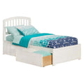 White Hardwood Storage Platform Bed C1359