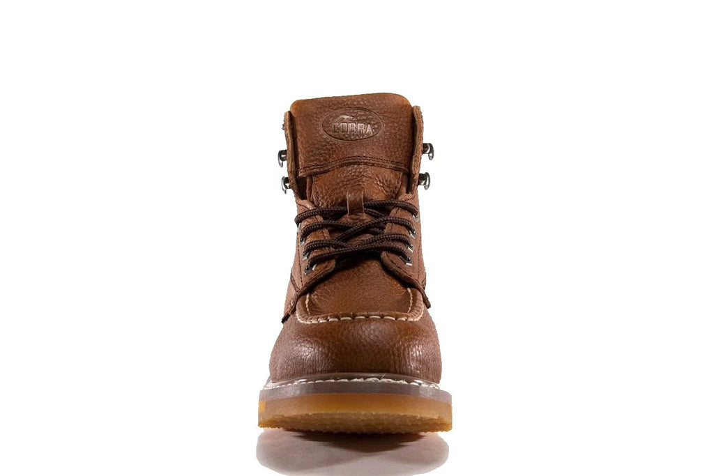 Dark Brown Genuine Leather Work Boots J475