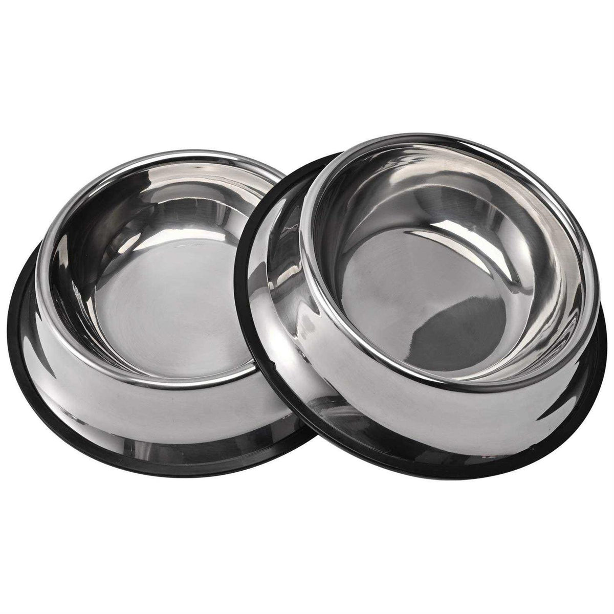 2 Packs Stainless Steel Dog Bowl with Anti-Skid Rubber Base T8169