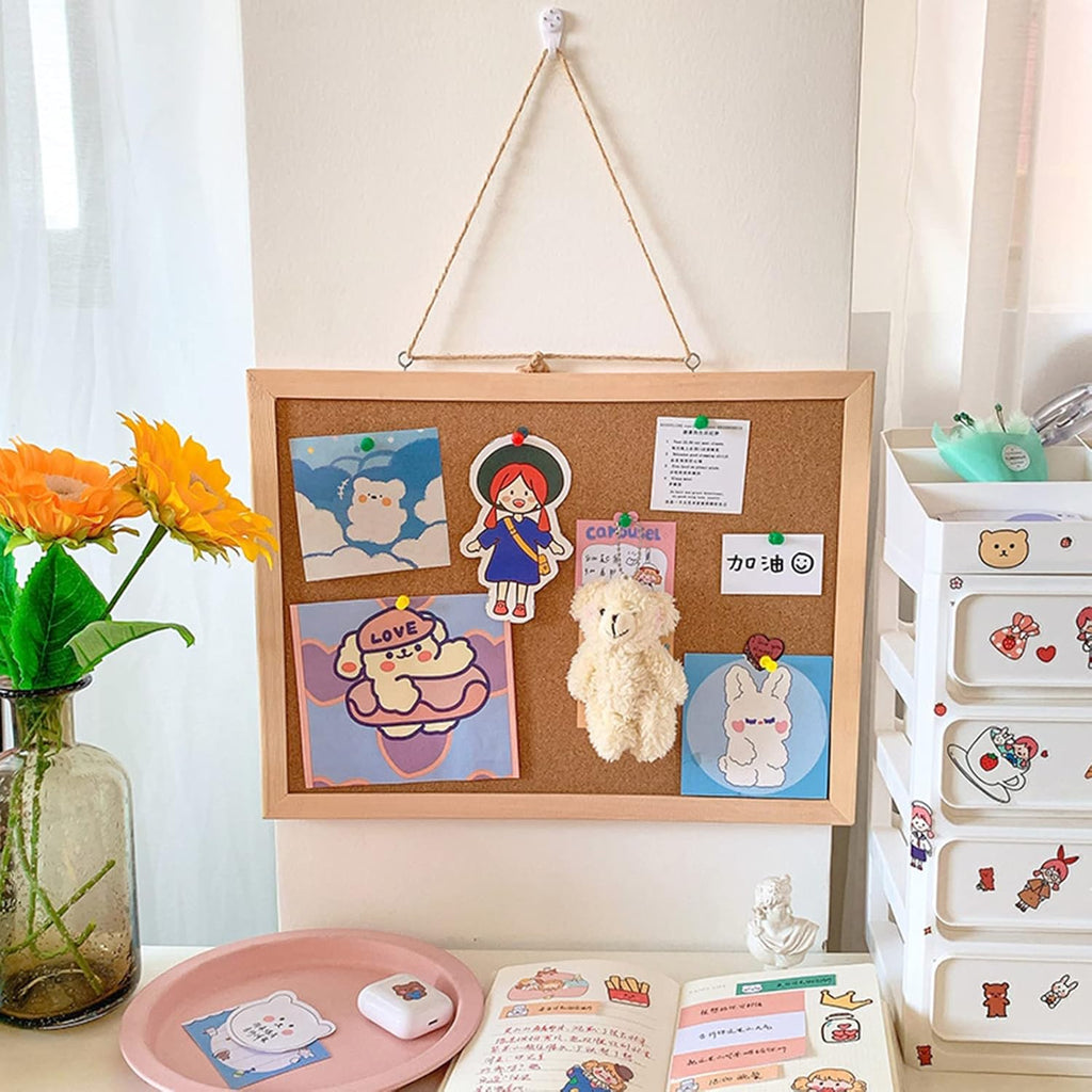 2Pack 16x11Inch Cork Boards with Natural Wooden Frame P395872