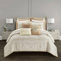 12 Piece Beige Queen Bedding Set M122648
