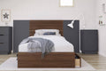 Walnut and Charcoal 4 Piece Twin Size Bedroom Set J269