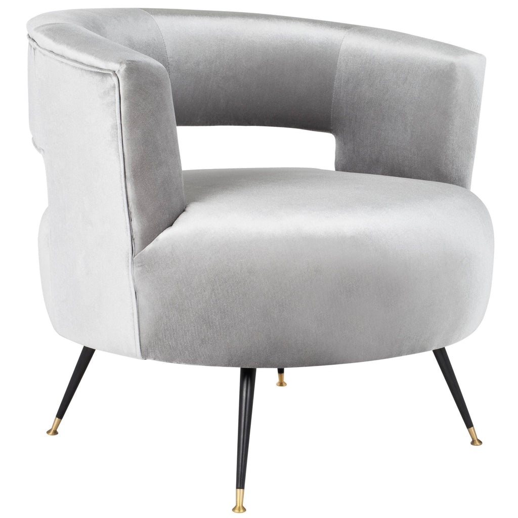 Light Grey Velvet Accent Chair K957