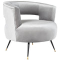 Light Grey Velvet Accent Chair K957