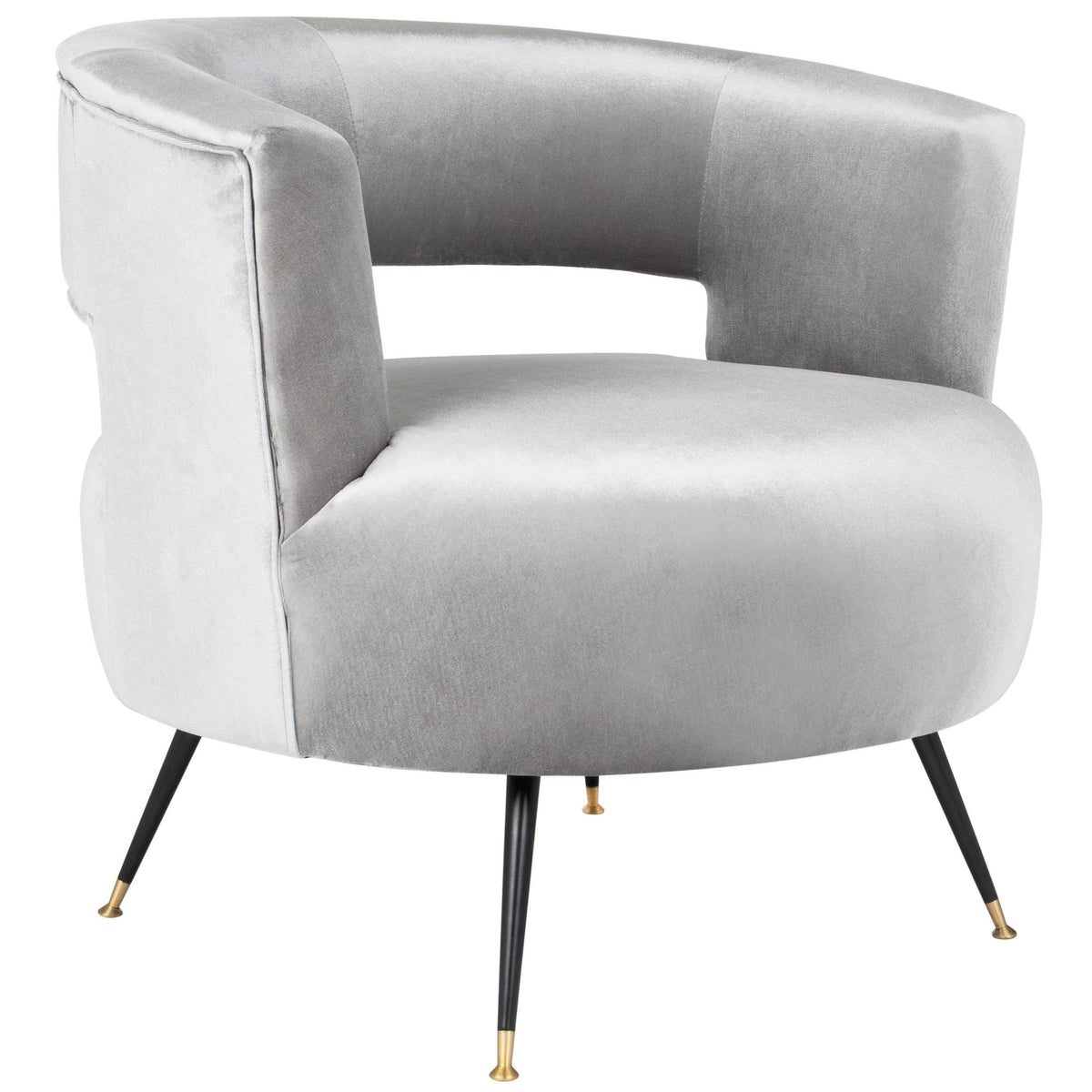 Light Grey Velvet Accent Chair K957