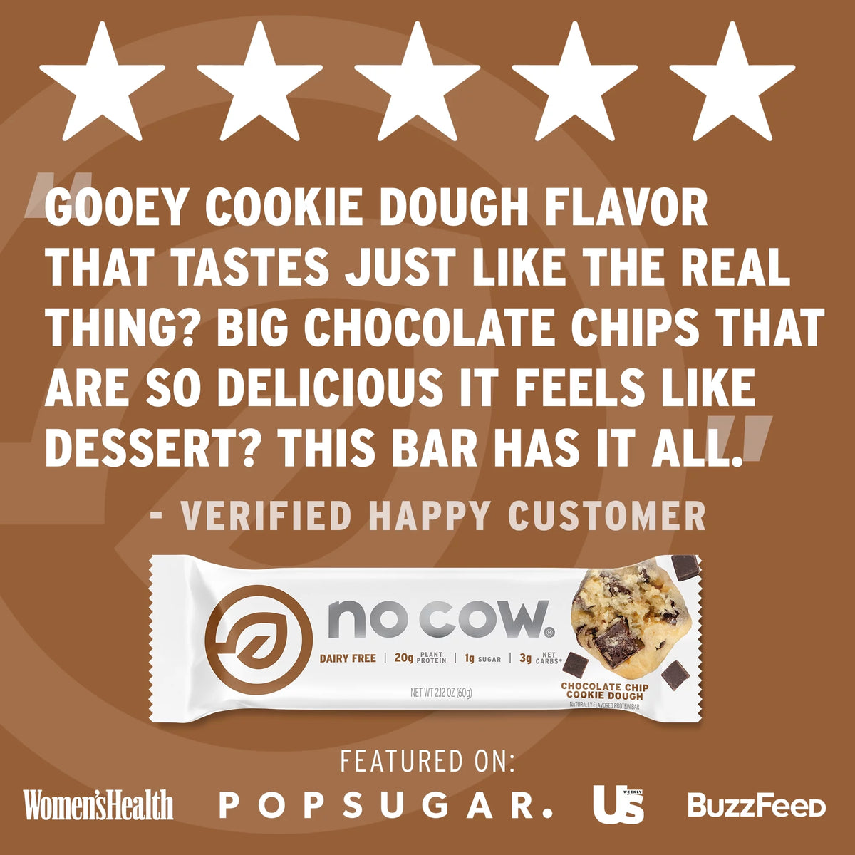 Chocolate Chip Cookie Dough Vegan Protein Bars, Box of 12 G814