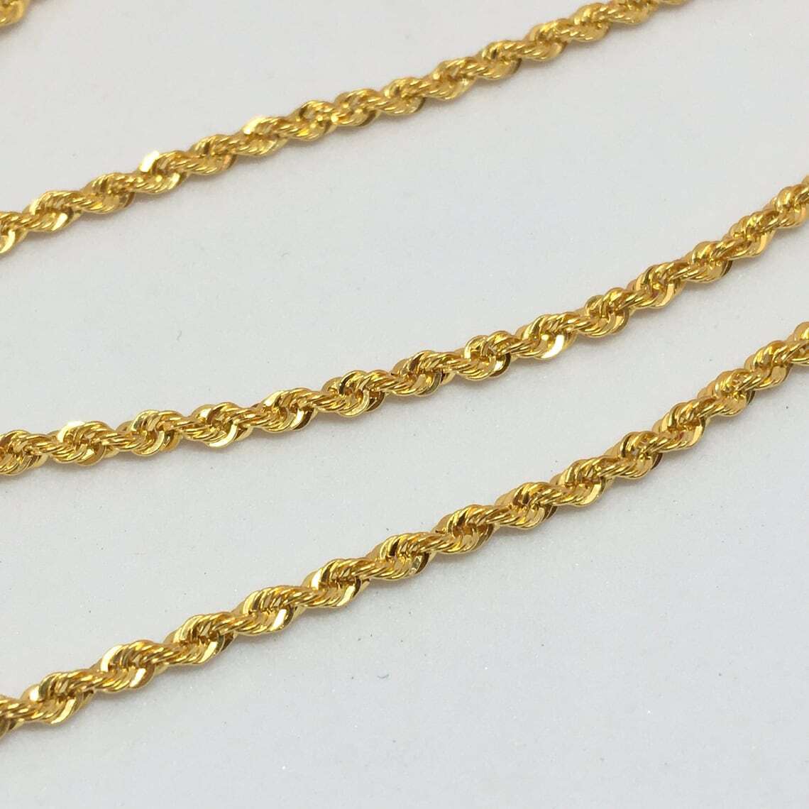 18K Solid Gold Rope Chain Necklace G11538