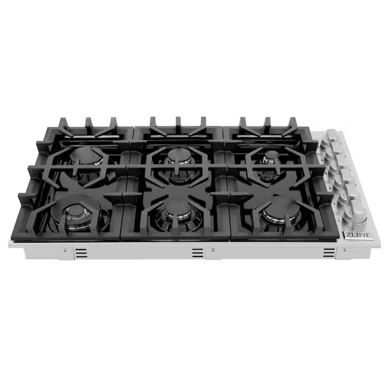 6 Burner Porcelain Gas Cooktop in Stainless Steel J9561