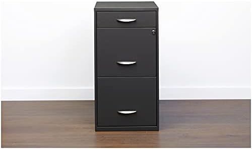 18 inch 3 Drawer Metal File Cabinet with Pencil Drawer Charcoal C1571