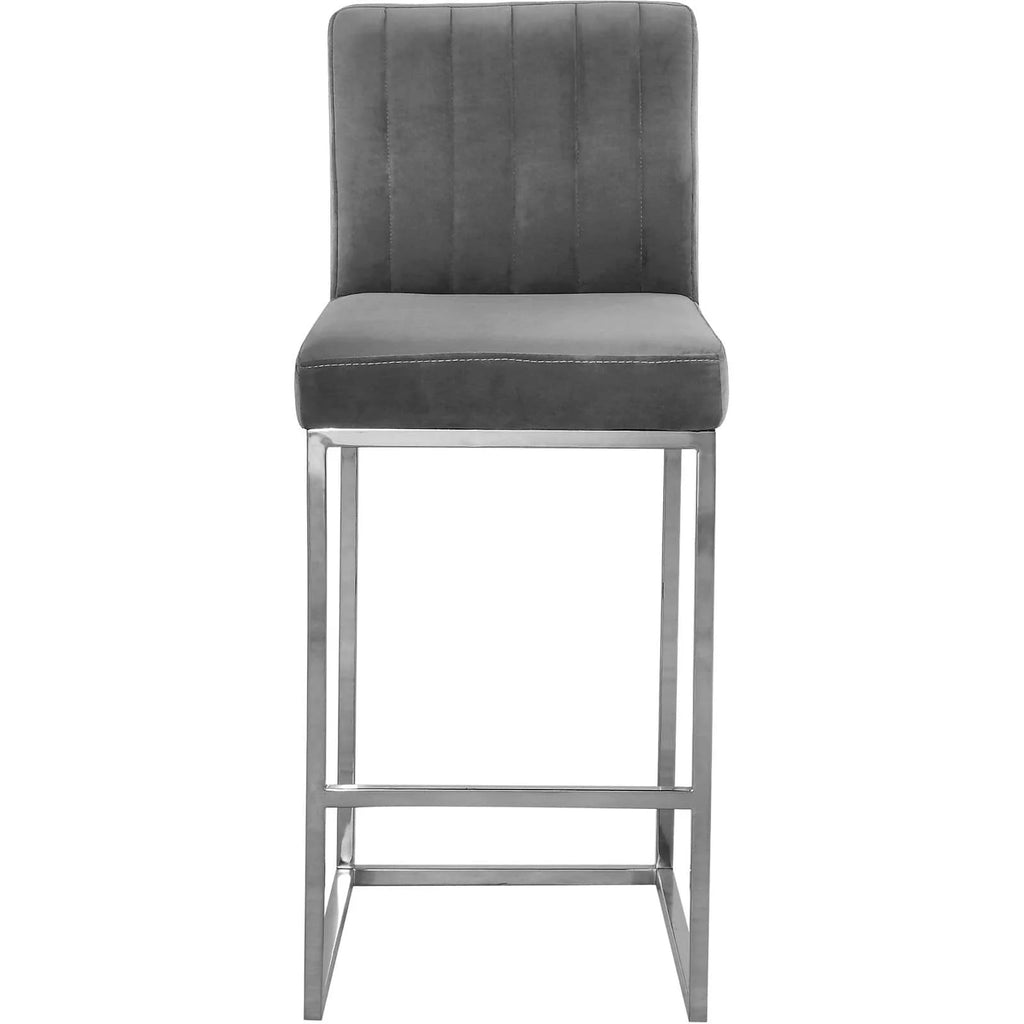 Gray Velvet Counter Stool V743378