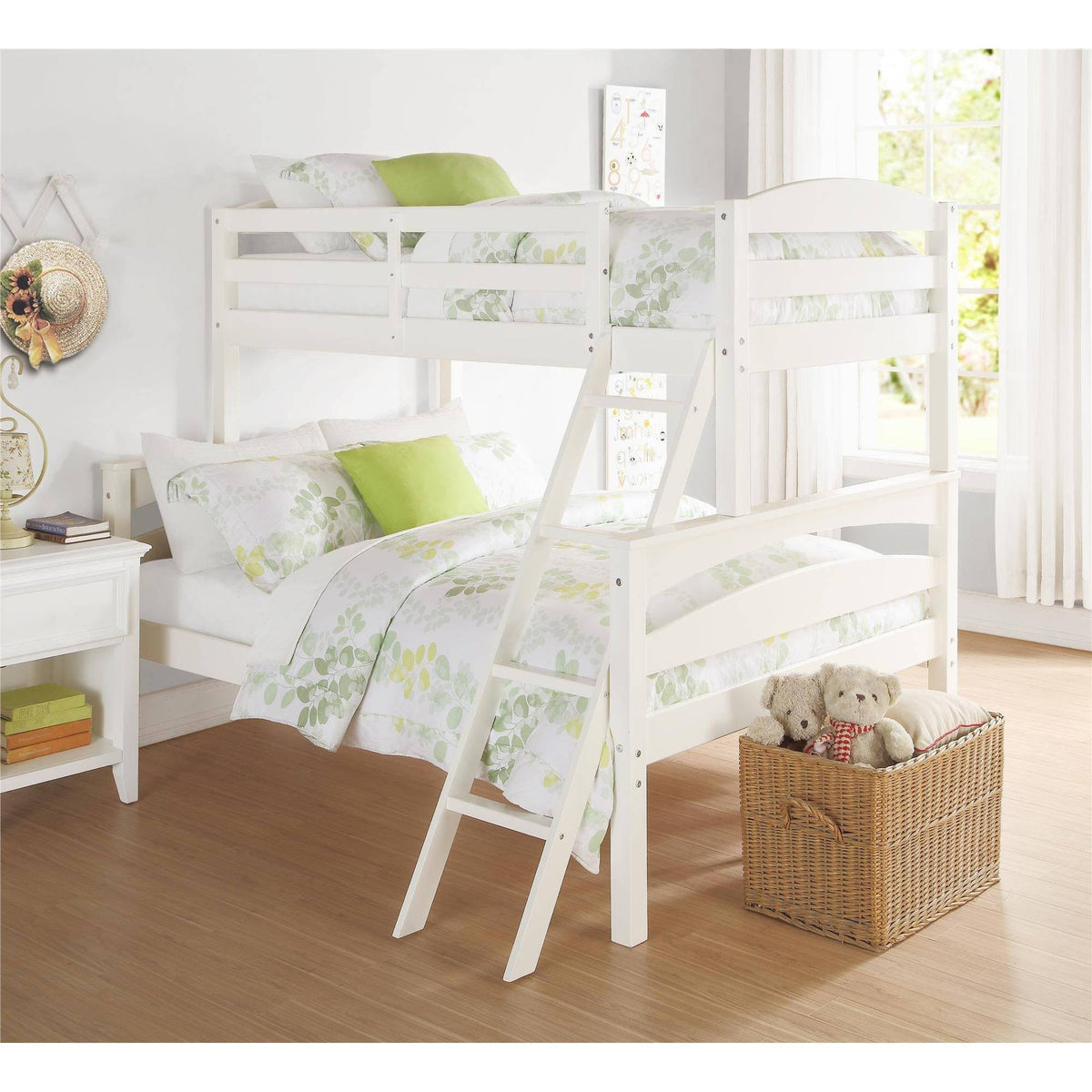 White Twin Over Full Wood Bunk Bed Frame D5640