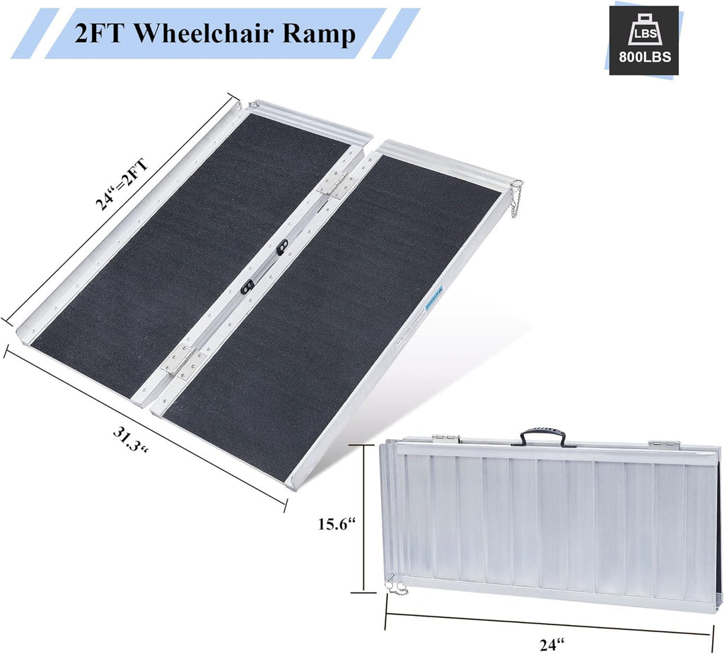 6FT Portable Aluminum Non-Skid Wheelchair Ramp F334