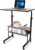 Adjustable Mobile Sofa Side Table with Wheels Q40872