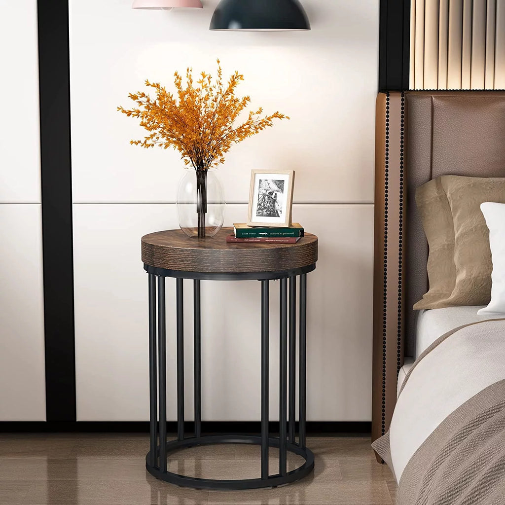 2 Tier Wood Round End Table M22278