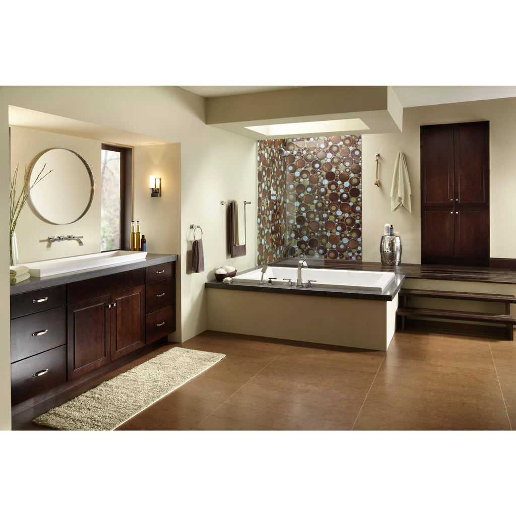 Satin Nickel Wall Mount Bathroom Faucet D5823