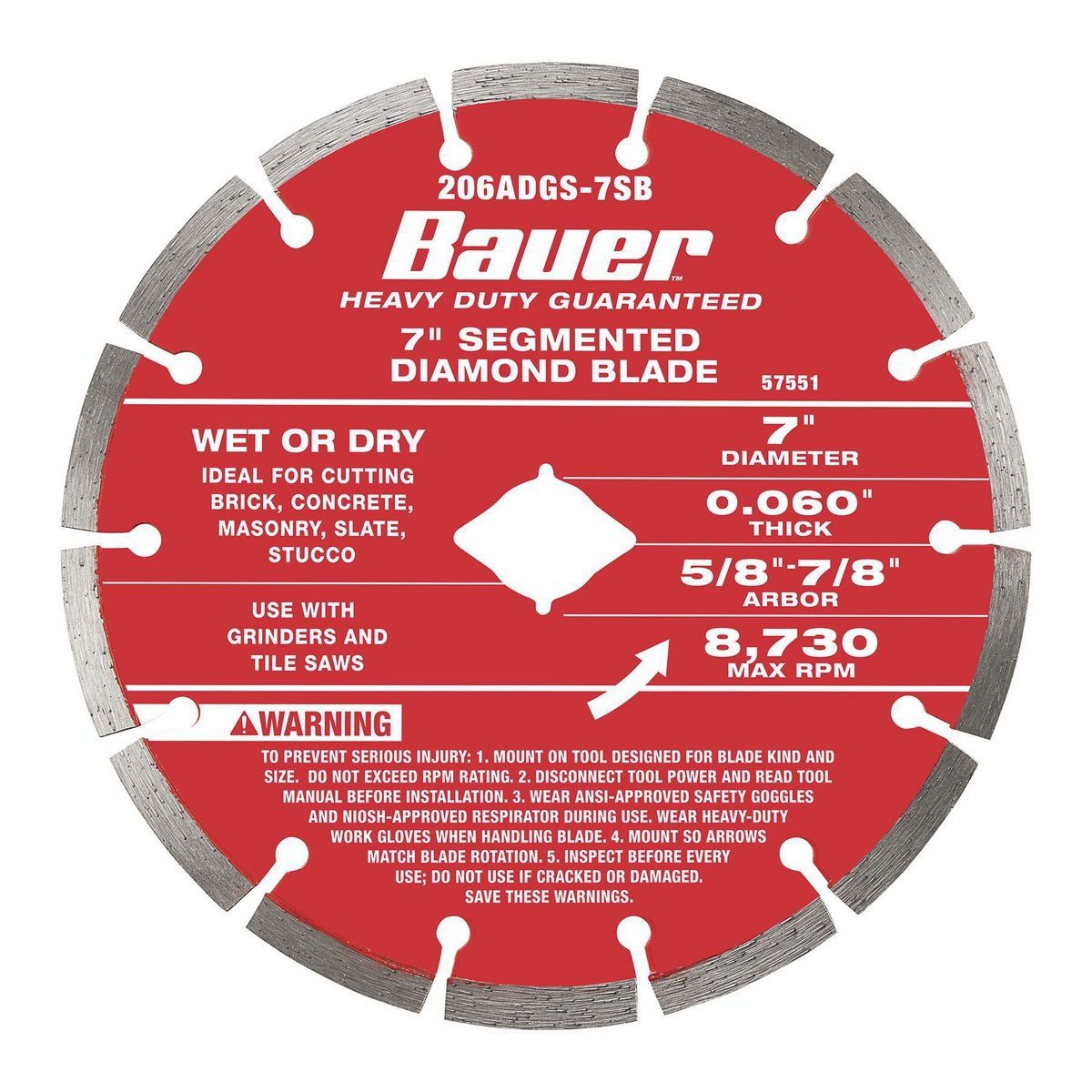7 in. Segmented Diamond Blade V7316