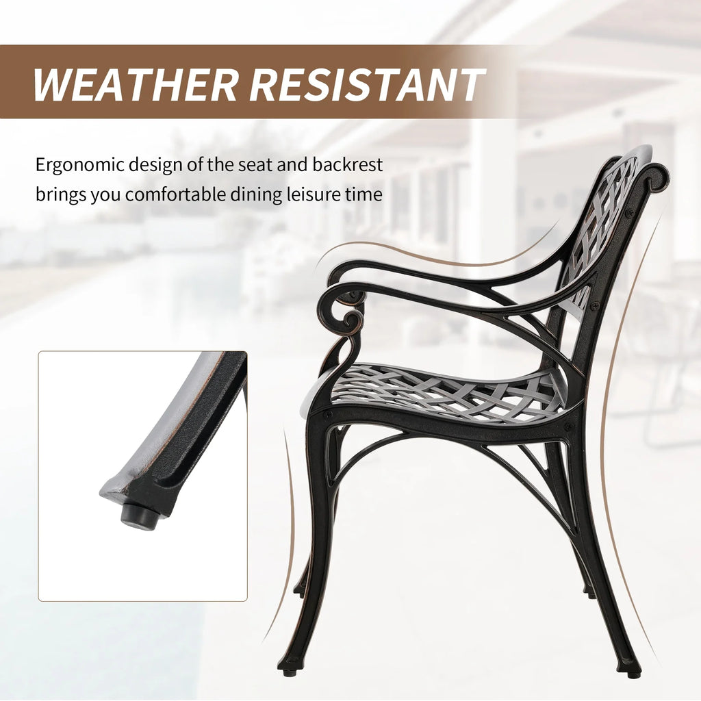 5 Piece Cast Aluminum Patio Dining Set with Umbrella Hole G467115
