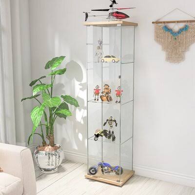Glass Display Cabinet 4 Shelves with Door L222441