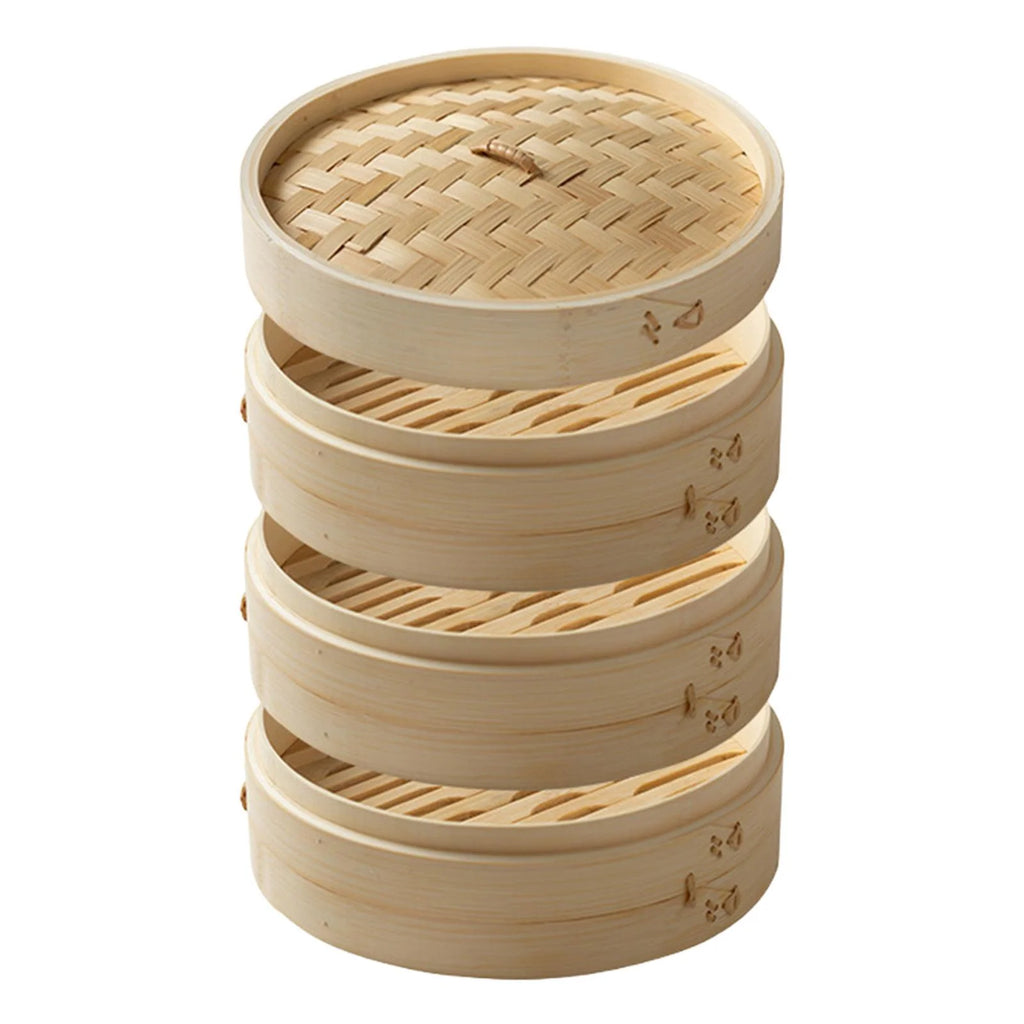 Bamboo Steamer Basket 3 Tier Dia 25.4cm F226178